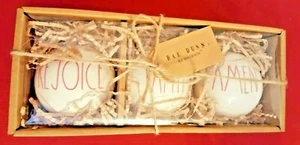 Rae Dunn Ornament REJOICE FAITH AMEN Christmas🎁❤️ RED LL Set Of 3 New w/box/tag - Picture 1 of 5