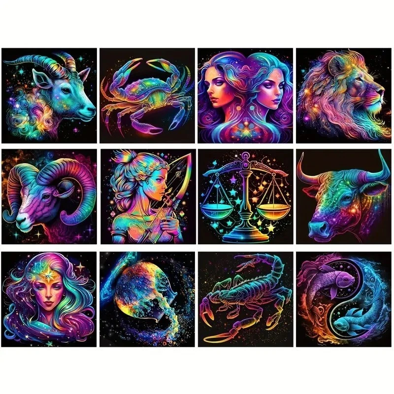 Kit de pintura de diamantes 5D 20X20cm Zodiaco colorido Foto 1 de 4