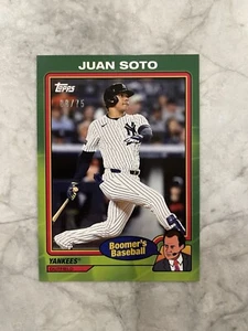 2024 Topps Chris Berman Boomer's Baseball Juan Soto Green /75! #5 NY Yankees - Picture 1 of 2