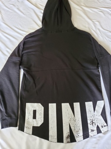 UNDERCOVER Victoria's Secret Felpa con Cappuccio Rosa Donna Media Nera 20 5W 26 5L