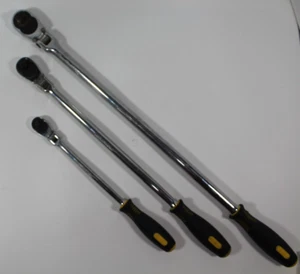 Flex-Head Ratchet Set Titan 12" x 1/4, 18" x 3/8, 24" x 1/2 Drive - Picture 1 of 11
