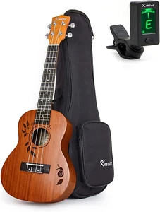 Concert Ukulele Uke Acoustic Hawaiian Guitar 23 Inch 18 Frets Mahagany with Ukel - Picture 1 of 9