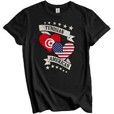 Tunisian American Heart Flags Tunisia USA T-Shirt - Tunisian Gift