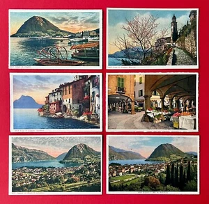 6 x AK LUGANO Schweiz um 1930 Gandria, Monte S. Salvatore und Lago See  ( 150161 - Bild 1 von 2