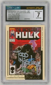 CGC JSA SS 7 FIRMATA Todd McFarlane Art Card Incredible Hulk #333 ~ COPERTINE FAMOSE - Foto 1 di 2