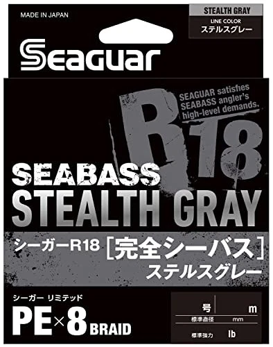 Seaguar R18 PE Line Perfect for Sea Bass Fishing 150m 0.8 lb Stealth Gray - Image 1 of 1