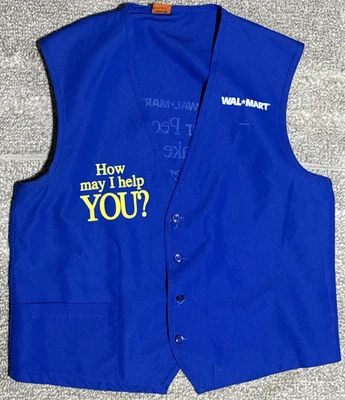 Vintage Walmart How May I Help You? Blue Uniform Vest Size M / Medium - Image 1 of 4