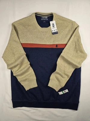 NUEVO CON ETIQUETAS Sudadera Izod Advantage Performance Manga Larga Tostado Naranja Azul Grande  Foto 1 de 4