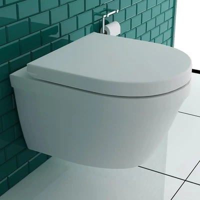 Alpenberger Wand WC Spülrandlos Toilette & Nano Rimless + WC-Sitz Made in Europa - Bild 1 von 4