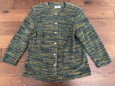 Женская блейзерная куртка Alfred Dunner 16W синяя желтовато-коричневая - Изображение 1 из 4