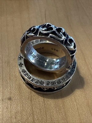 Auténtico Anillo de Eternidad Cromo Corazones Vid Talla 7.25 925 Foto 1 de 4