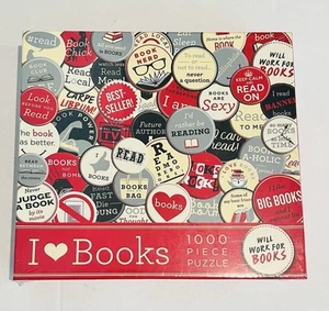 Gibbs Smith I Love Books 1000 Piece 27.5 x 19.5 Jigsaw Puzzle Sealed - Picture 1 of 4
