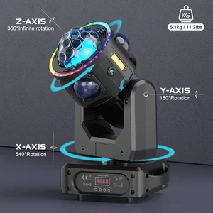 Compact Motorized Moving Head with Laser Stars & Golden Strobe  Party Lighting - Picture 1 of 13