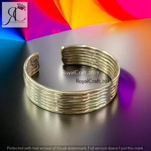 Brass Bangle Hammered Several Rows Bracelet Adjustable Make Small to Medium Size - Picture 1 of 4