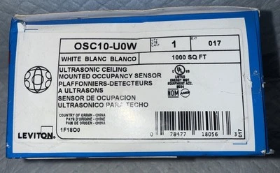 Leviton OSC10-U0W Occupancy Sensor, Ultrasonic,Ceiling Mount,1000SF,White *NEW* - Image 1 of 3