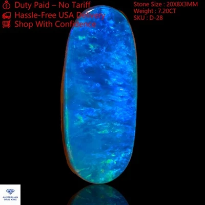 7.20 Cts Lab-Created Doublet Opal Gemstone Oval Ethical Cabochon 20x8x3 mm - Image 1 of 4