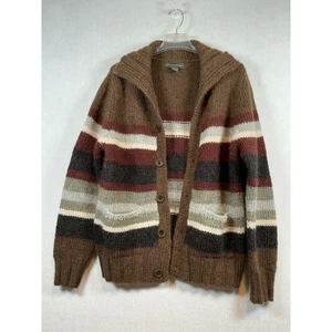 Cardigan maglione uomo Banana Republic misto lana a righe collo sciallato marrone med - Foto 1 di 5