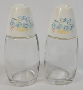 Vintage Gemco Salz & Pfefferstreuer - Korb mit Blumen - Corelle Companion USA - Bild 1 von 9