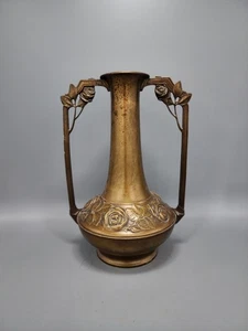 Antike Jugendstil Doppelhenkel Kayser geprägt Messing/Bronziert Vase 1910-1920 - Bild 1 von 18