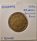 DANEMARK, 1 Krone 1934 (BELLE ETAT) et 2 Kroner 1925