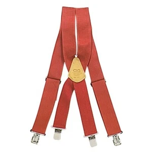 (2)-Custom Leathercraft Heavy-Duty 2" Wide Adj. Red Work Suspenders Model: 110R - Picture 1 of 1