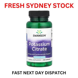 Citrato de Potasio Swanson 99mg 120 Cápsulas Energía Apoyo Cardiovascular EE. UU. - Imagen 1 de 5
