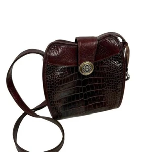Brighton Vintage Umhängetasche braun Krokoleder mehrere Taschen Mini Handtasche - Bild 1 von 12