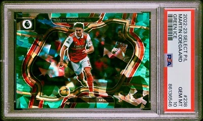 2022-23 Martin Odegaard Panini Select Field Level Green Ice Arsenal SSP PSA 10 - Image 1 of 3