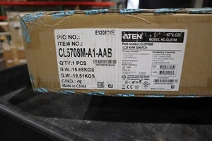 NEW IN BOX Aten 8-Port 17in Slideaway LCD KVM Switch STOCK GS13 - Picture 1 of 4
