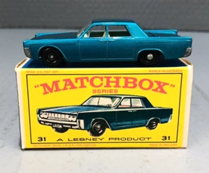 Matchbox Lesney No. 31 Blue Lincoln Continental w/E3 Style Box VNM - Picture 1 of 6