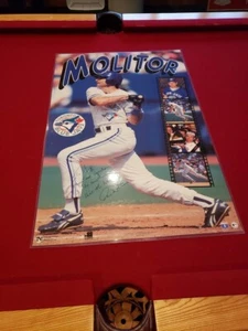 RARE 1990's Paul Molitor 23x35 Inch Laminated AUTO'D SI Poster Toronto Blue Jays - Picture 1 of 2