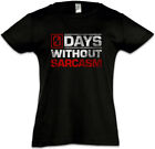 Days Without Sarcasm Kids Girls T-Shirt 0 Zero Fun Comedy Joke  Black Humor