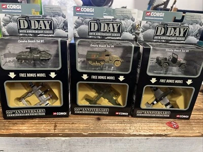 Corgi D-Day 60 Aniversario Serie Lote de 3 Omaha Beach Utah Beach 2004 Nuevo en Paquete Foto 1 de 4