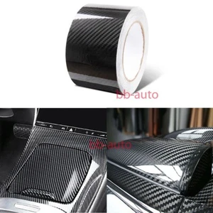 Tape Decal 5D Texture Carbon Fiber Vinyl Wrap Car Sticker Strip Black 10cm x 3m - Picture 1 of 4
