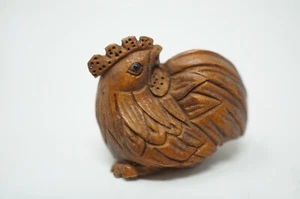 Japanese Netsuke Wooden Rooster Design Vintage Sagemono from Japan 0413F10 - Picture 1 of 6