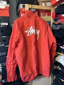 Nike Stussy Jacket Windrunner jacket men's size M Red - Picture 1 of 4