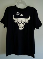 ADIDAS Men's NBA CHICAGO BULLS Reflective BLACK T-Shirt SMALL / MEDIUM   #208916