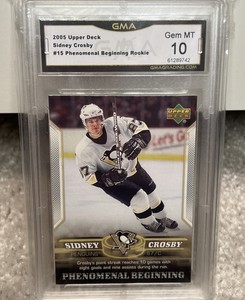 SIDNEY CROSBY ROOKIE GMA 10 2005-06 Upper Deck Phenomenal Beginings #15