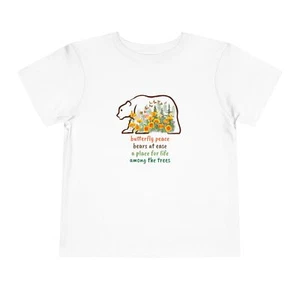 Bear Outline Toddler Tee, Forest & Poppies Design, Nature Poem, Kids National - Picture 1 of 13
