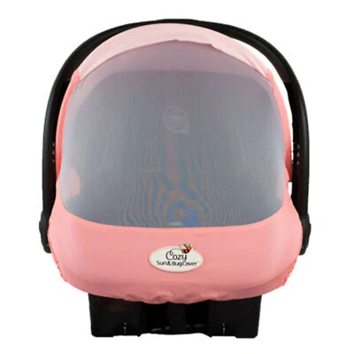 Lightweight Mesh Sun and Bug Infant Carrier Cover, Pink Grapefruit (Used) - Image 1 of 4