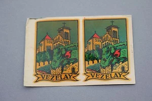 EP Ancien chromotransfert décalcomanie VEZELAY vintage 50/60's decalcomanie déco - Foto 1 di 3