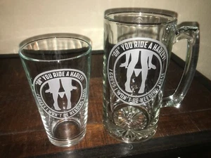 Choice of New Pint Glass or Beer Mug Engraved Harley Davidson Panty Dropper - Picture 1 of 3