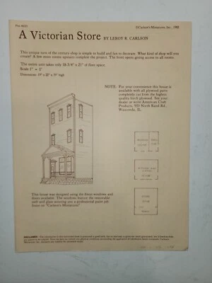 CARLSON MINIATURES, INC. CARLSON’S 1982 #8523 A Victorian Store Plans