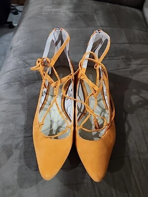 Boden Womens Orange Suede Gladiator Flats Shoes US 10/EU 41 Gently Preowned - Image 1 of 4
