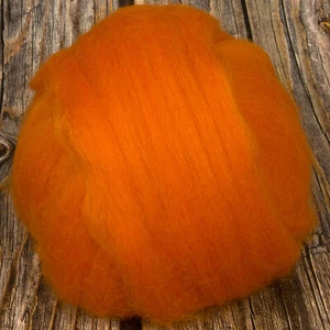 Corriedale Top (Dyed Clementine) 100g Wool Roving Spinning Fibre Felting Orange - Picture 1 of 2