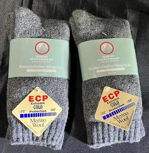 2 Pair 52% Merino Wool Blend Warm Socks Navy Extreme Cold Winter Size 4-10.5 - Picture 1 of 13
