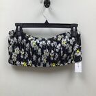 Topshop Womens Bandeau Top Black White Floral Strapless Smocked Self Tie 6 New
