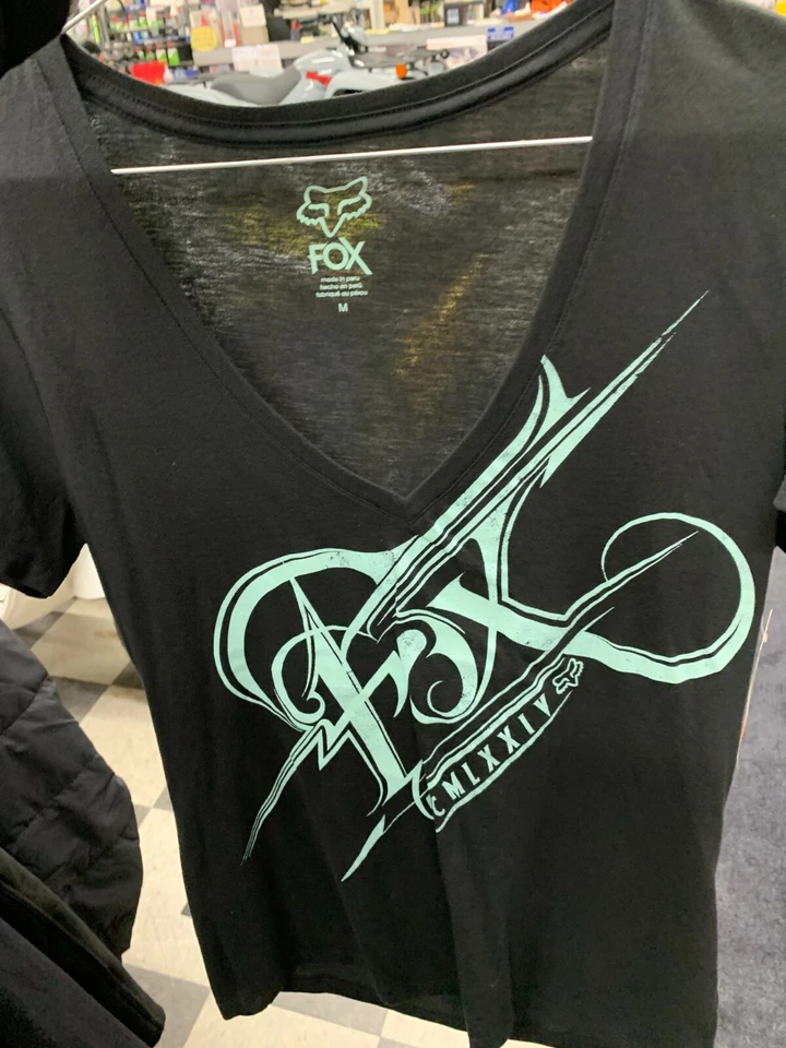 Nueva camiseta para mujer FOX Splinter cuello en V ~negra~M~ # 08811-001-M Foto 1 de 1