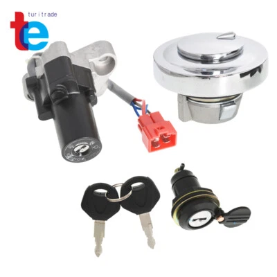 Juego de llaves de bloqueo de asiento tapa de combustible para Yamaha V-STAR 650 1100 1999-2016 Foto 1 de 4