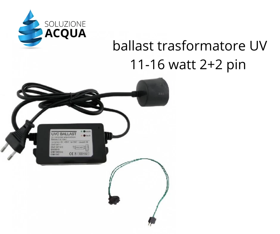 SOLUZIONE ACQUA BALLAST TRASFORMATORE UV 11-16 WATT LAMPADA G5 2+2 PIN DEBATTERIZZATORE